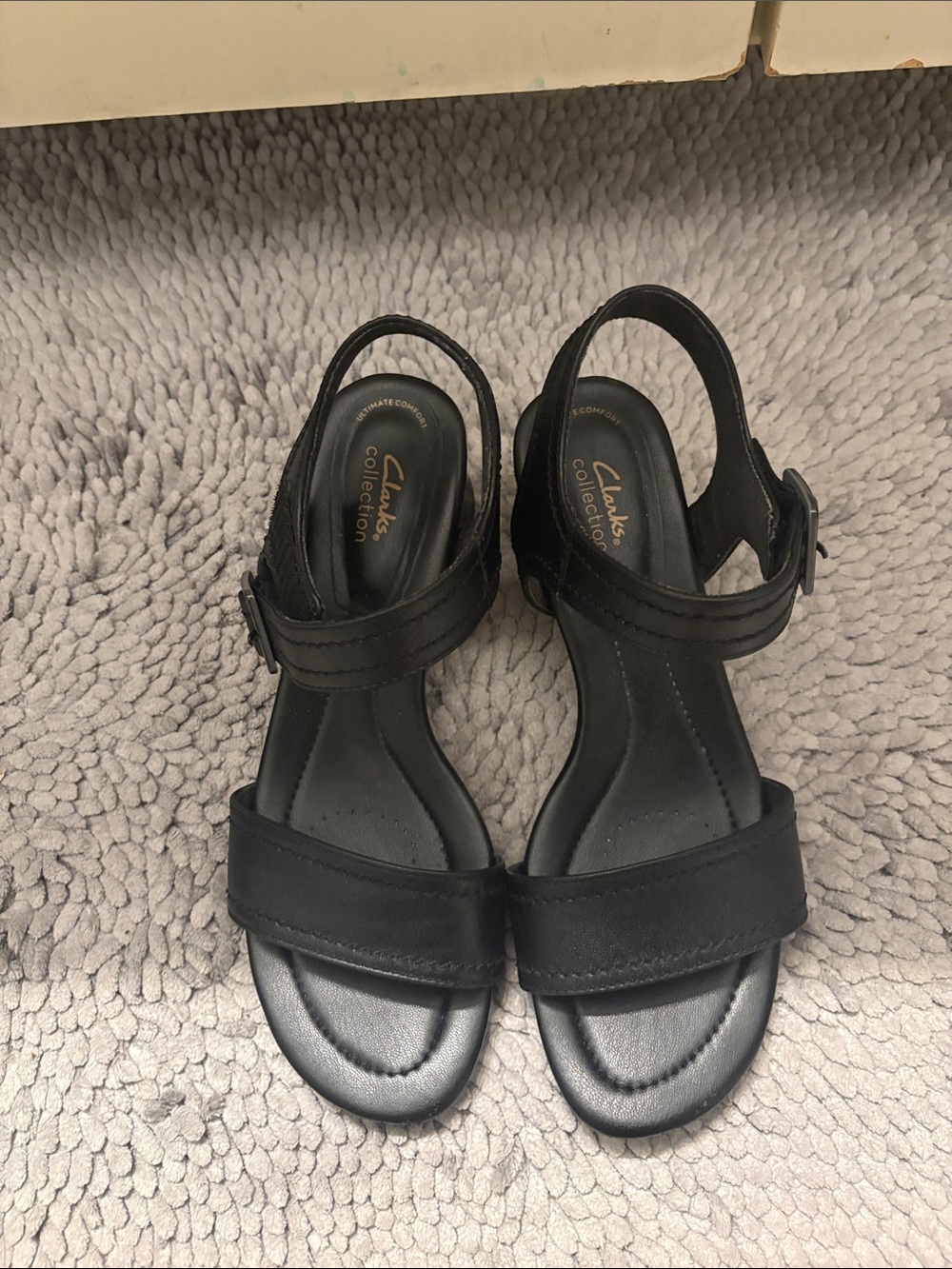 Clarks Kids Black Strappy Slingback Sandals